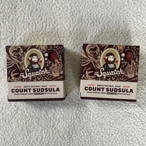 Dr. Squatch Mens 5oz Soap Count Sudsula 2-Pack Black Currant Limited Edition
